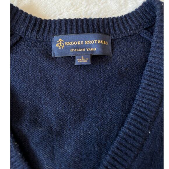 Brooks Brothers FAIR ISLE Italian Yarn Wool Blend L/S V-Neck Sweater |Size Large - Picture 3 of 7